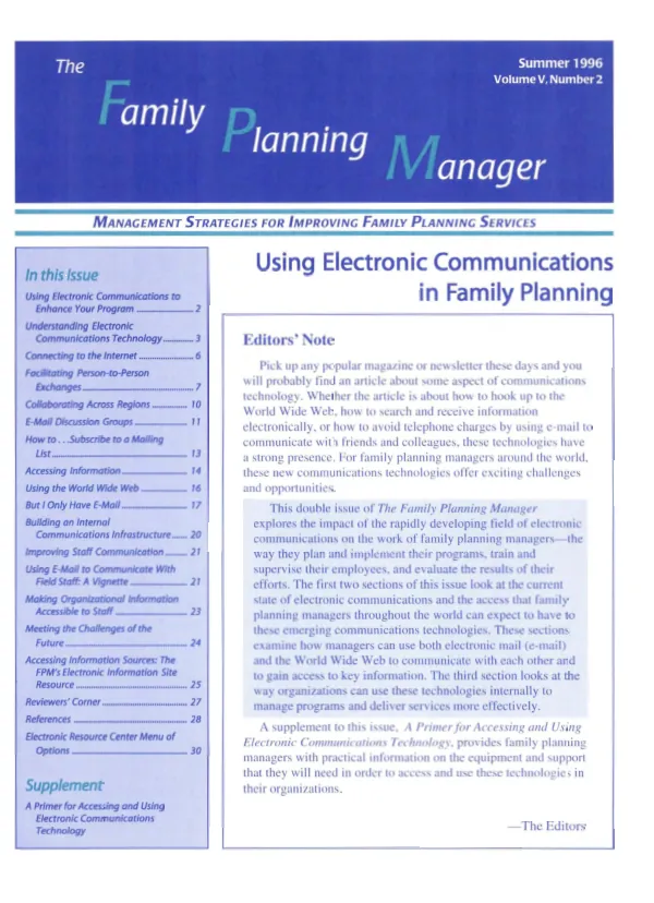 Using electronic communications in family planning