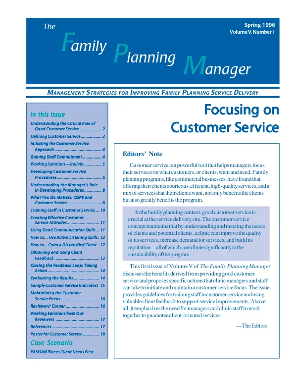 Focusing on customer service
