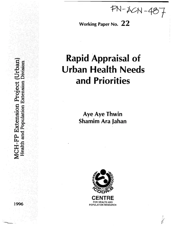 Rapid appraisal of urban needs and priorities