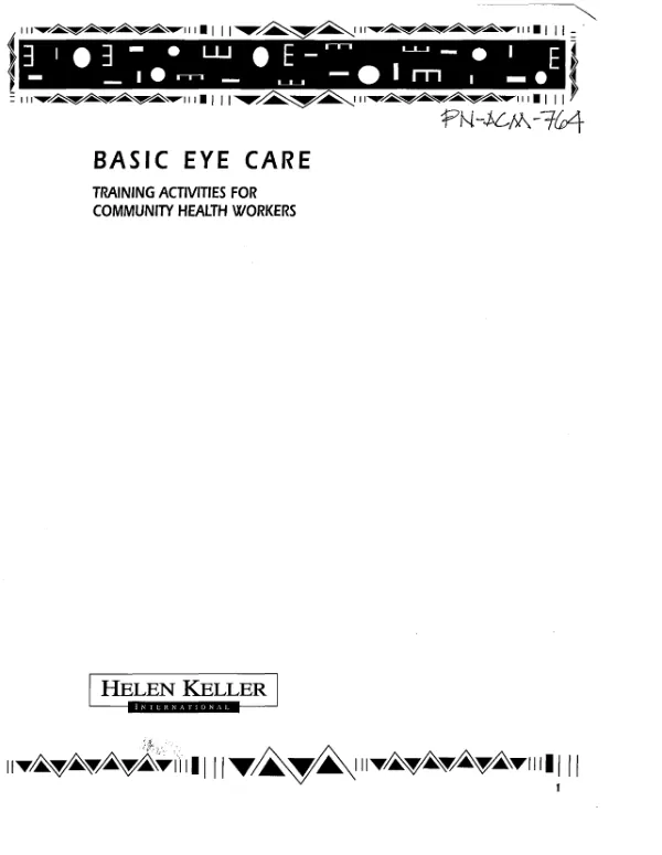Basic eye care : training activities for community health workers