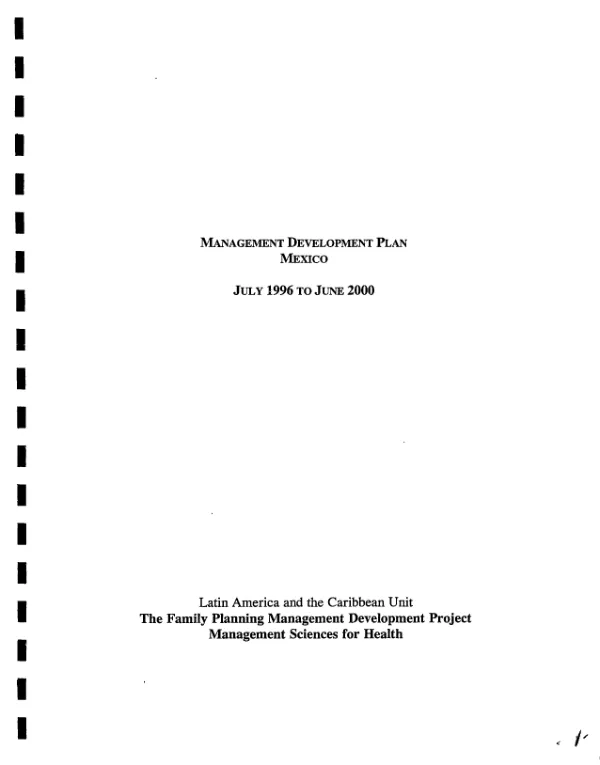 Management development plan : Mexico, July 1996-June 2000