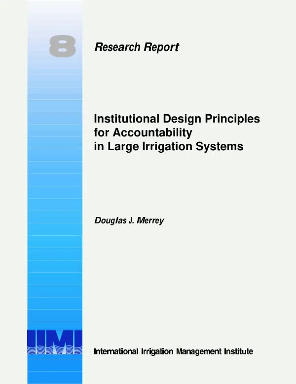 Institutional design principles for accountability in large irrigation systems