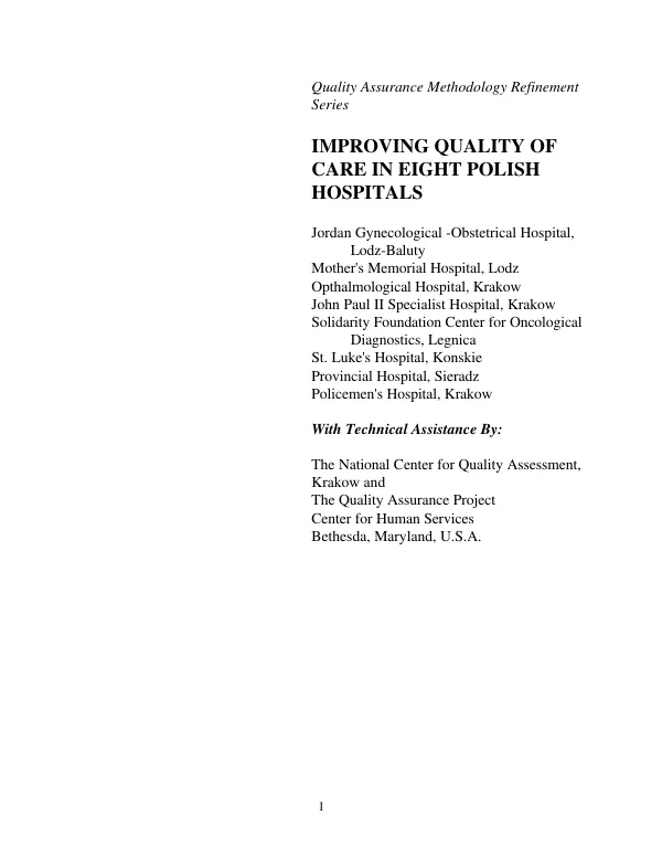 Improving quality of care in eight Polish hospitals