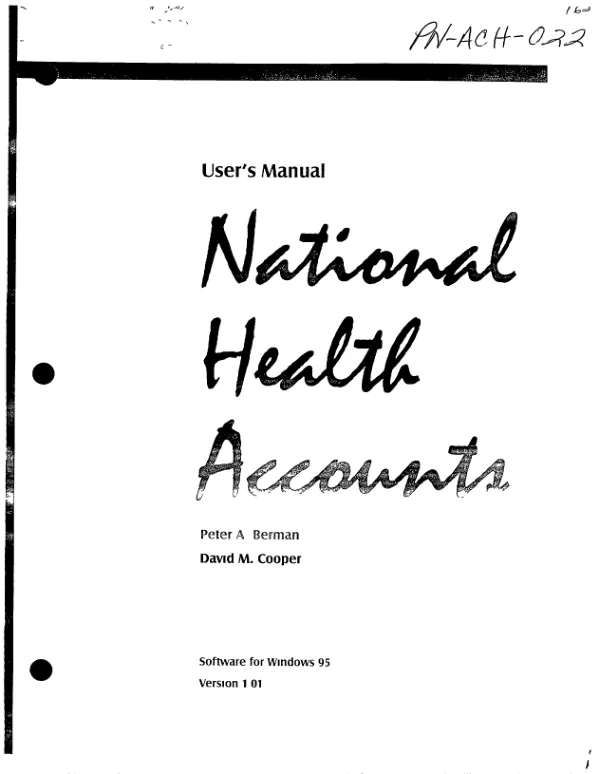 User"s manual : national health accounts