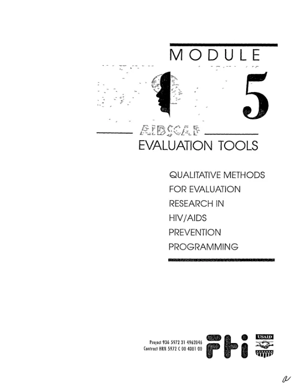 Qualitative methods for evaluation research in HIV/AIDS prevention programming