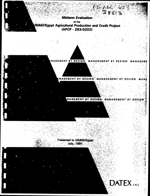 Midterm evaluation of the USAID/Egypt agricultural production and credit project (APCP - 263-0202)