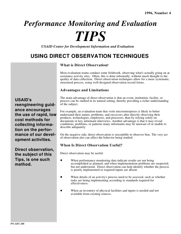 Using direct observation techniques