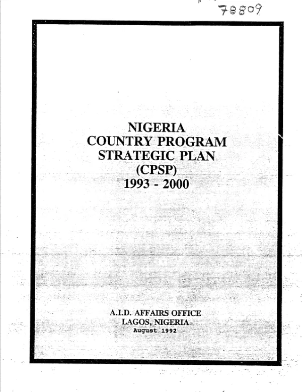 Nigeria country program strategic plan (CPSP), 1993-2000