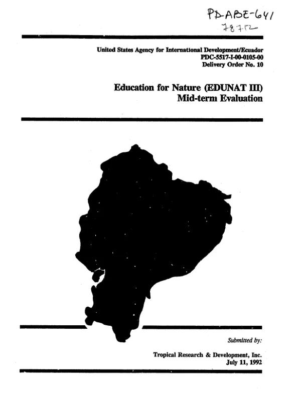 Education for Nature (EDUNAT III) : mid-term evaluation