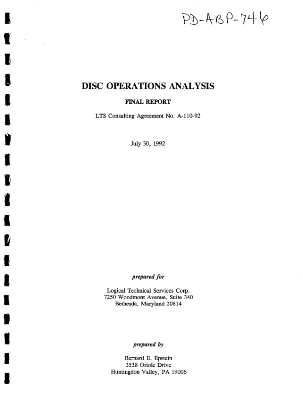 DISC operations analysis : final report