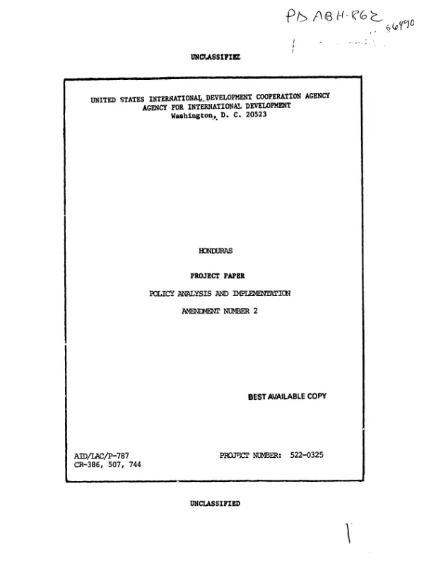 Policy analysis and implementation : amendment no. 2