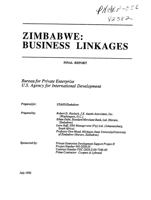 Zimbabwe : business linkages