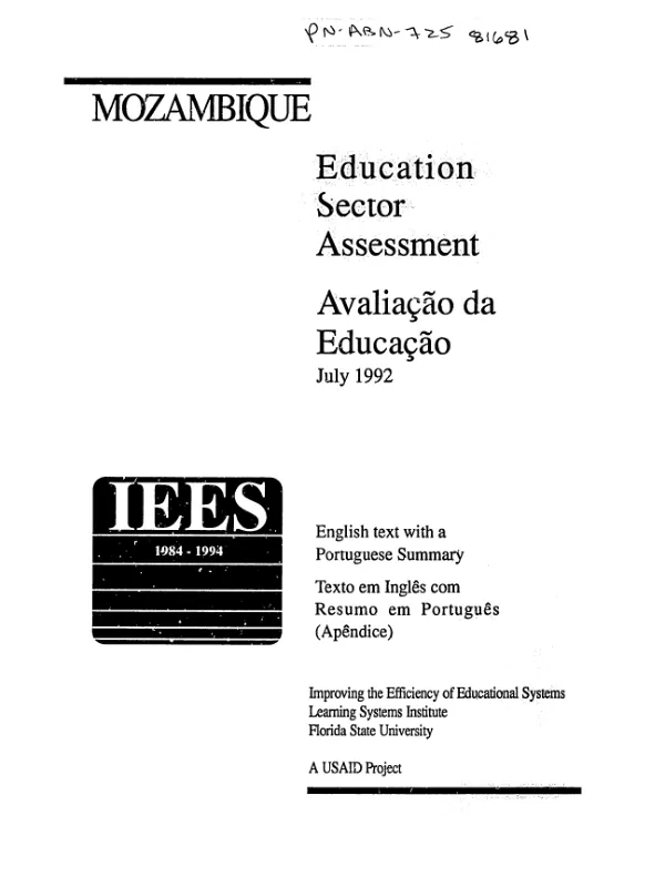 Mozambique : education sector assessment = Avaliacao da educacao