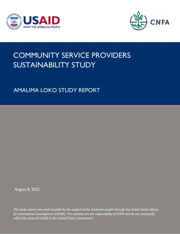 Community service provider sustainability study : amalima loko study report