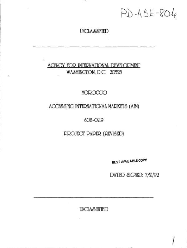 Accessing international markets (AIM)