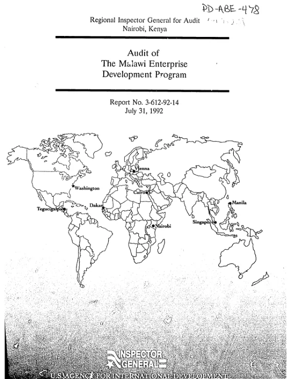 Audit of the Malawi enterprise development program