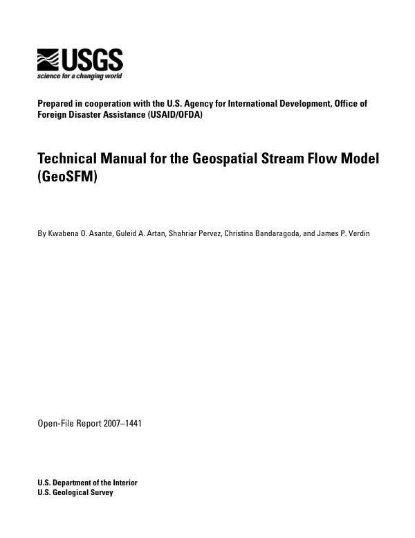 Technical manual for the geospatial stream flow model (GeoSFM)
