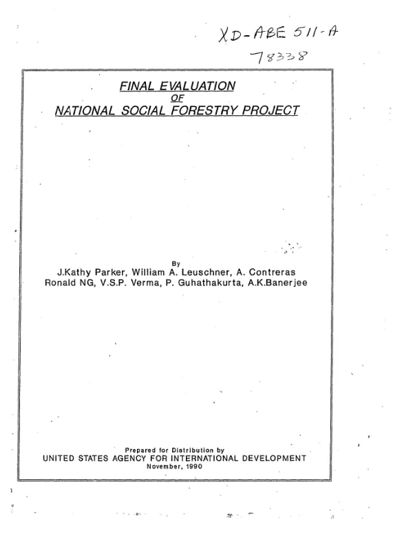 Final evaluation of national social forestry project