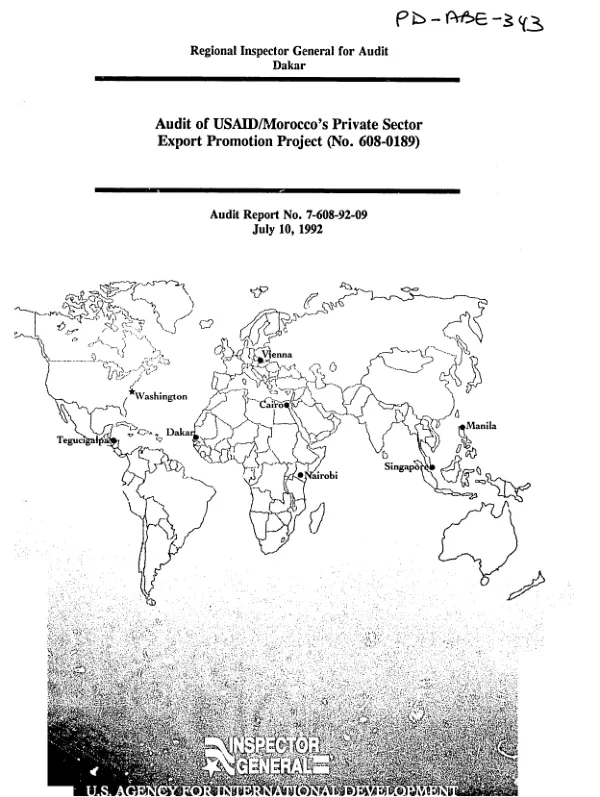 Audit of USAID/Morocco"s private sector export promotion project (no. 608-0189)