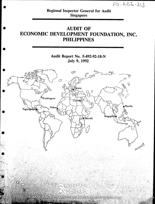 Audit of Economic Development Foundation, Inc. Philippines