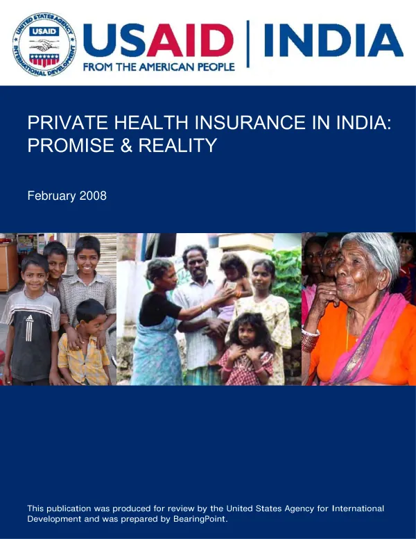 Private health insurance in India : promise & reality