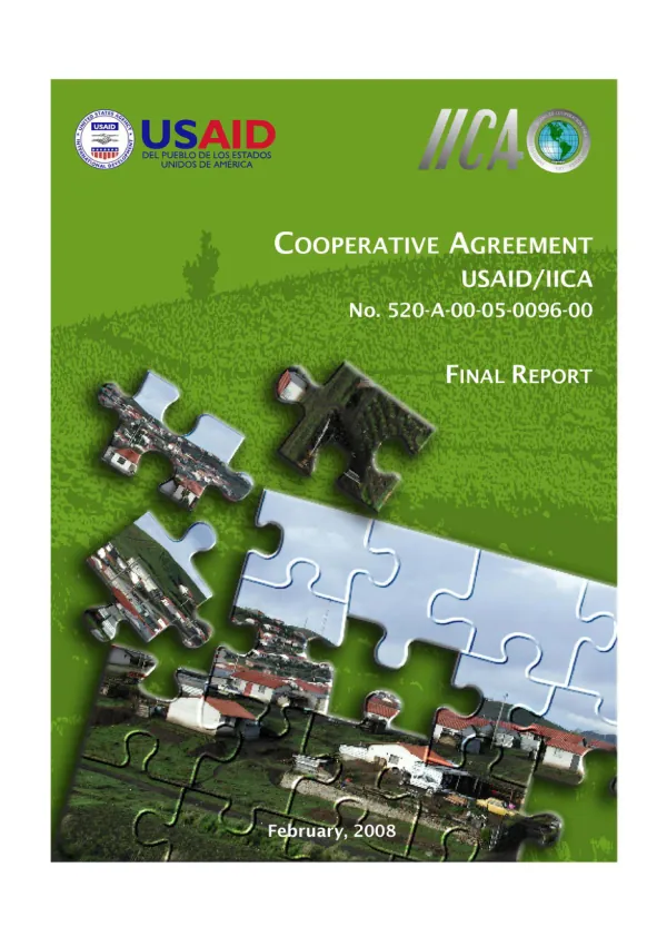 Cooperative agreement USAID/IICA no. 520-A-00-05-0096-00 [i.e. 520-A-00-05-00096-00] : final report