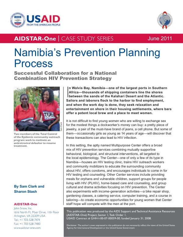 Namibi"s prevention planning process