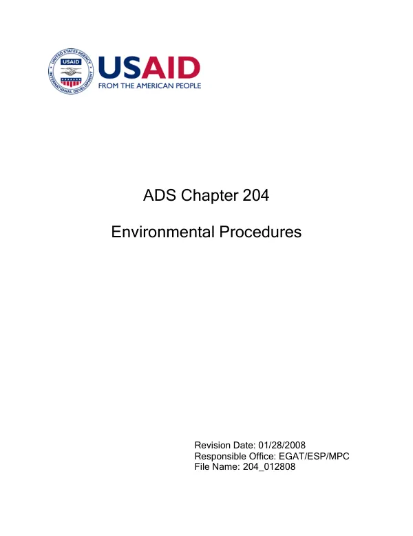 ADS chapter 204 : environmental procedures
