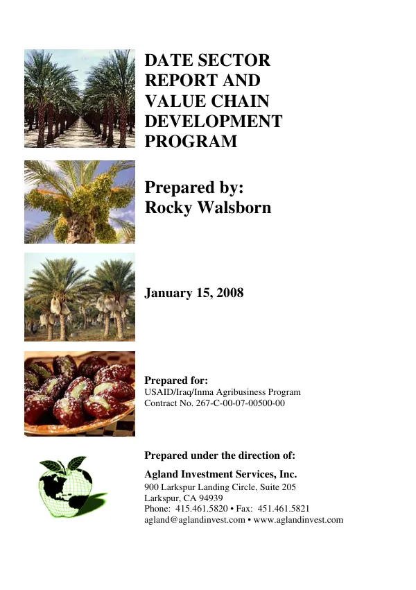 Date sector report and value chain development program
