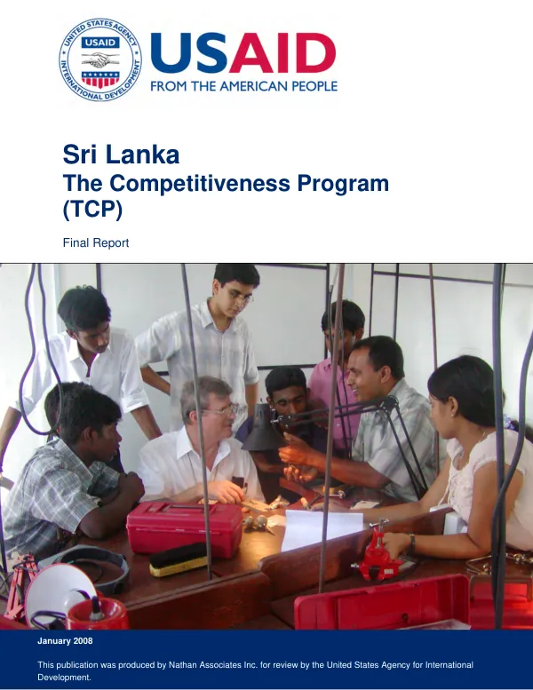 Sri Lanka : the competitiveness program (TCP) -- final report [July 2004-November 2007]