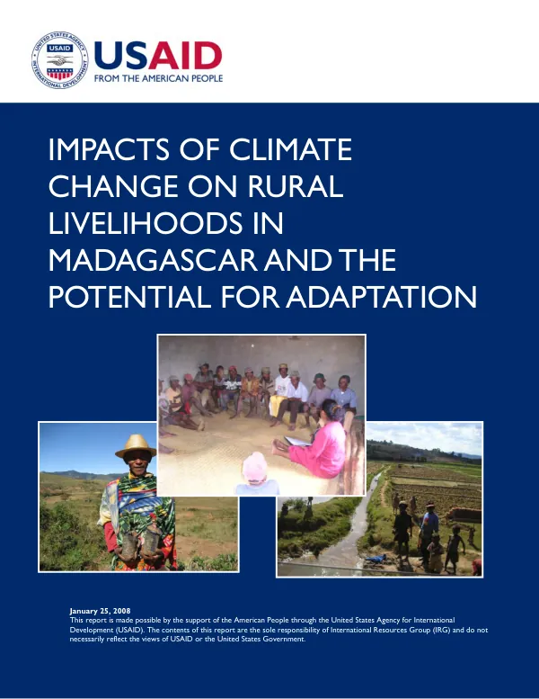 Impacts of climate change on rural livelihoods in Madagascar and the pot;ential for adaptation