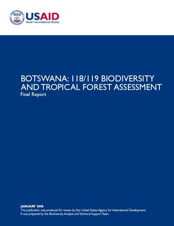 Botswana : 118/119 biodiversity and tropical forest assessment