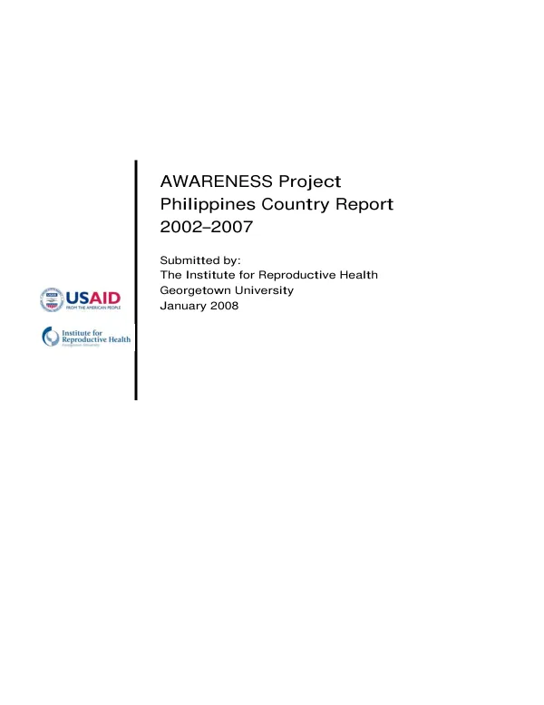 AWARENESS project : Philippines country report 2002-2007