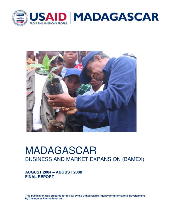 Madagascar business and market expansion (BAMEX) : August 2004-August 2008 -- final report