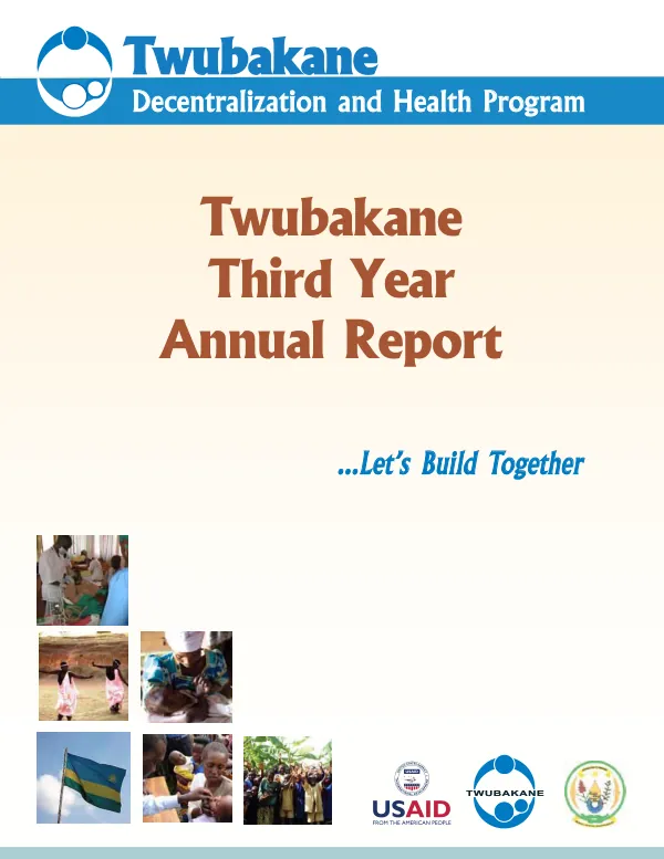 Twubakane decentralization and health program, Twubakane third year annual report
