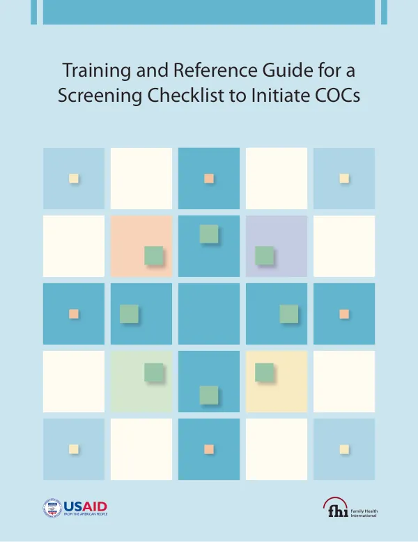 Training and reference guide for a screening checklist to initiate COCs