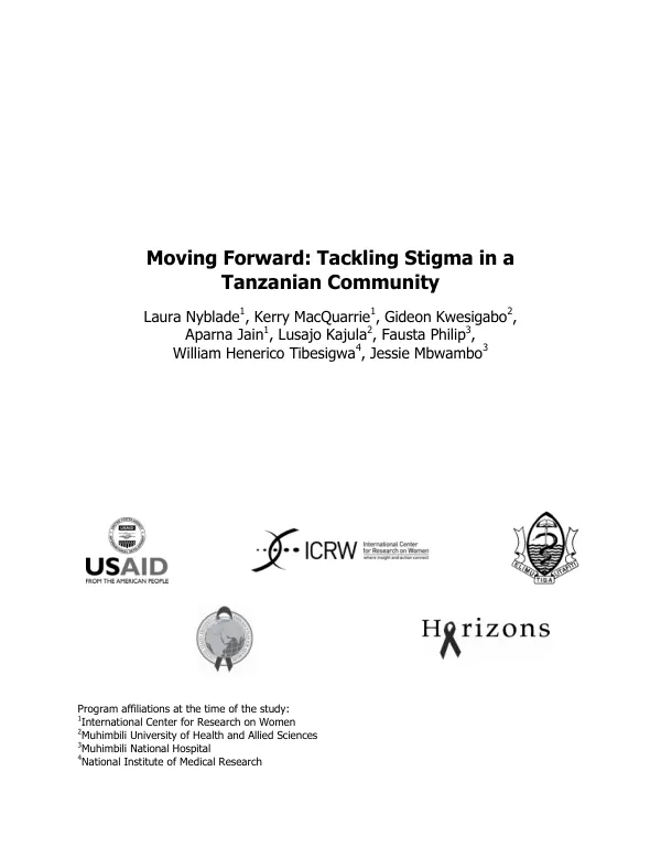 Moving foward : tackling stigma in a Tanzanian community