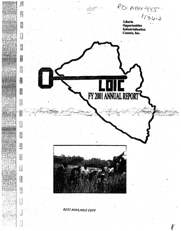 Liberia Opportunities Industrialization Centers, INC. (LOIC) : FY 2001 annual report (October 1, 2000 to September 30, 2001)