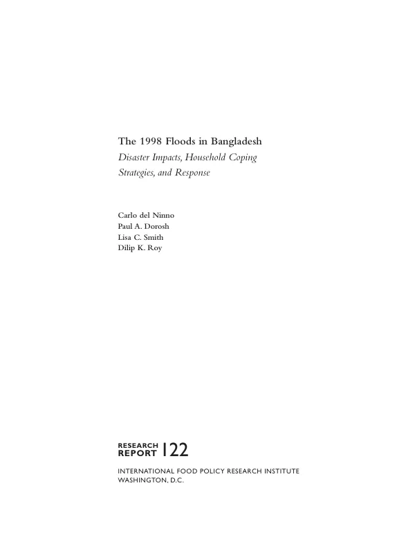 The 1998 floods in Bangladesh : disaster impacts, household coping strategies, and response