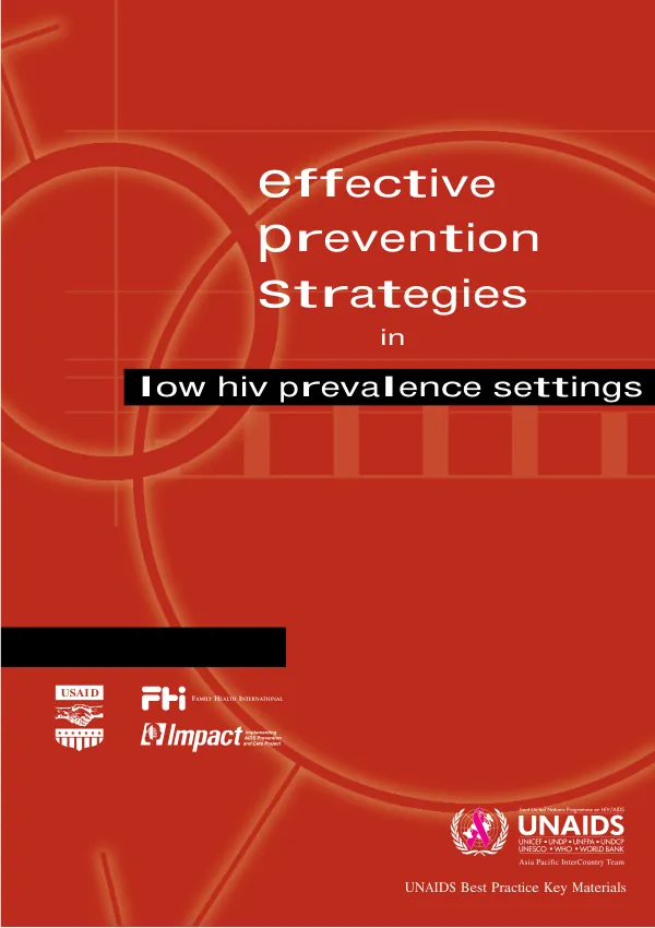 Effective prevention strategies in low HIV prevalence settings