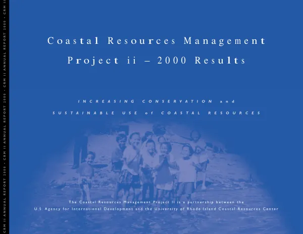 Coastal resources management project II [CRMP II] : 2000 results -- increasing conservation and sustainable use of coastal resources