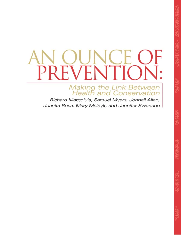 An ounce of prevention : making the link between health and conservation