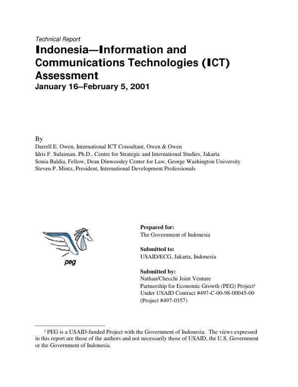 Indonesia information and communications technologies (ICT) assessment