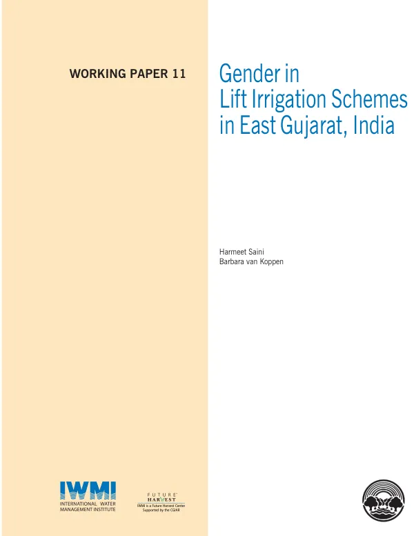 Gender in lift irrigation schemes in East Gujarat, India