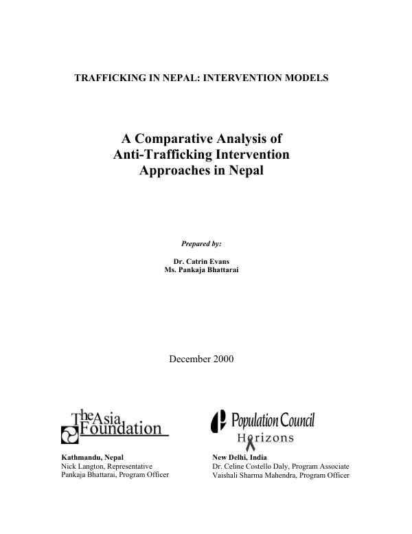 A comparative analysis of anti-trafficking intervention approaches in Nepal