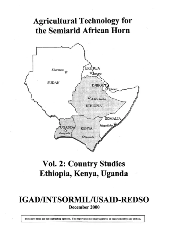 Agricultural technology for the semiarid African Horn. Vol. 2 : country studies : Ethiopia, Kenya, Uganda