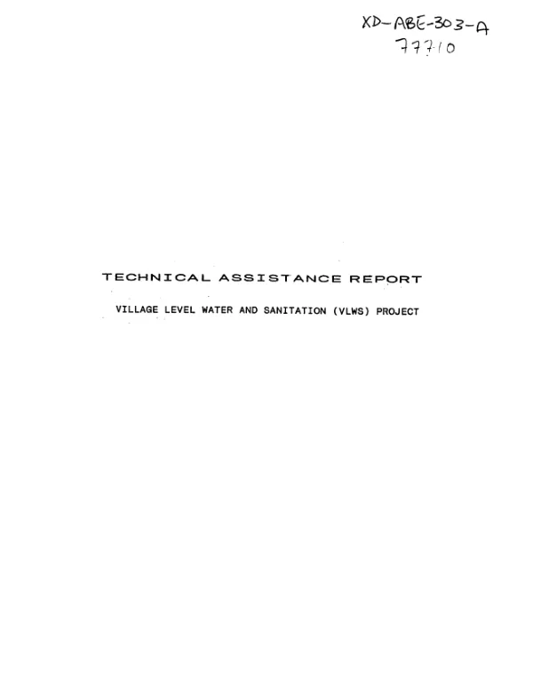 Technical assistance [evaluation] report : village level water and sanitation (VLWS) project