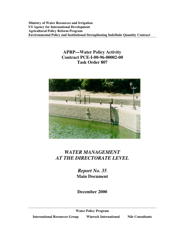 Water management at the directorate level