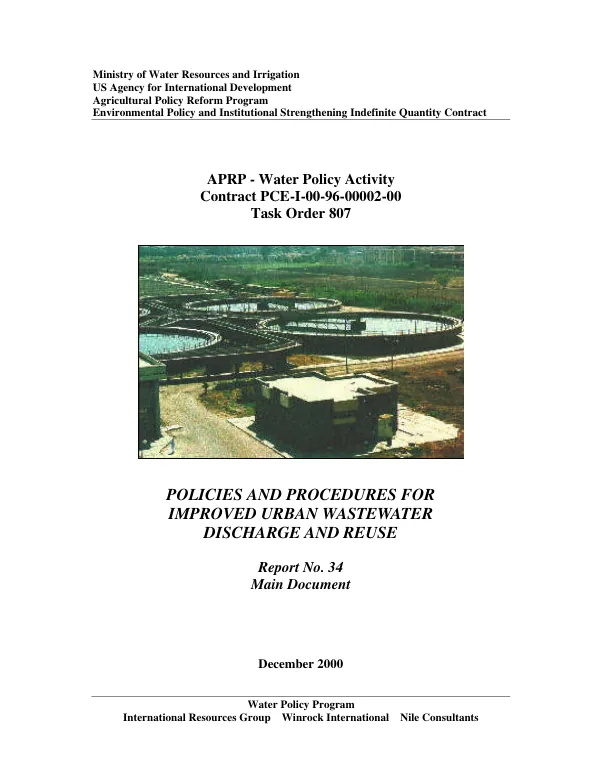 Policies and procedures for improved urban wastewater discharge and reuse
