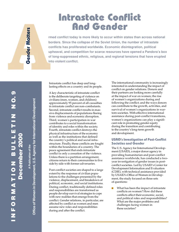 Intrastate conflict and gender
